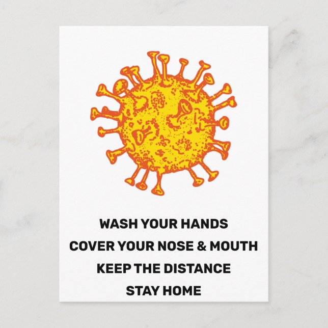 Help Stop Corona Virus Covid19 Safety Postcard (Front)
