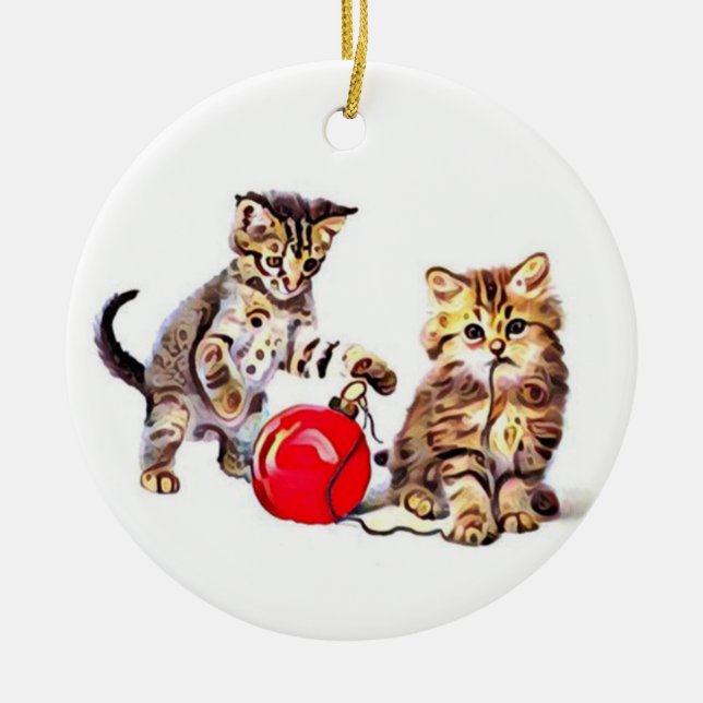 Help Taking Down the Tree Ceramic Ornament (Front)