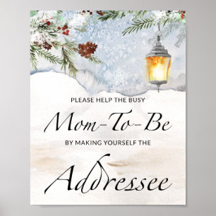 Help the Busy Mom-to-Be Address an Envelope  Poste Poster