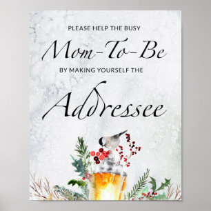 Help the Busy Mom-to-Be Address an Envelope  Poster