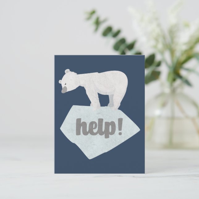 Help the Polar Bear Postcard (Standing Front)