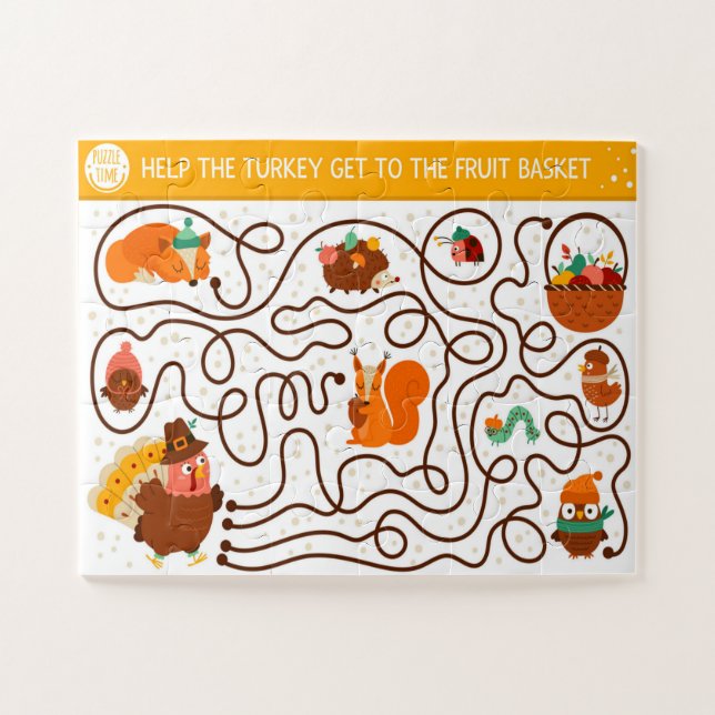 Help The Thanksgiving Turkey Find The Fruit Kids   Jigsaw Puzzle (Horizontal)