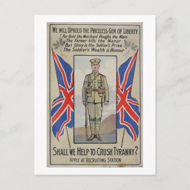 Help to Crush Tyranny_Propaganda Poster Postcard (Front)