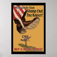 Help Uncle Sam Stamp Out the Kaiser Vintage WW1