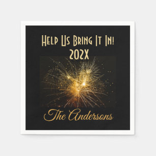 Help Us Bring It In! Roarding 20's New Year's Eve Napkin