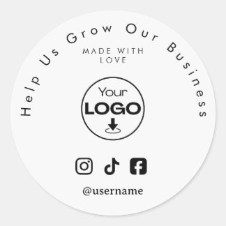 Help Us Grow Business | Social Media Followers  Classic Round Sticker
