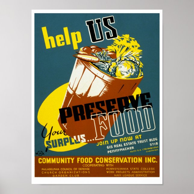 Help Us Preserve Food Poster (Front)