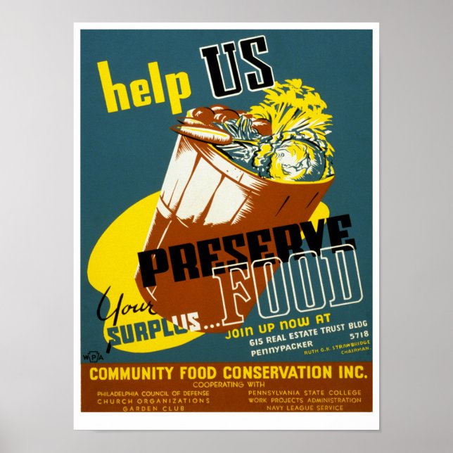 Help Us Preserve Food Poster (Front)