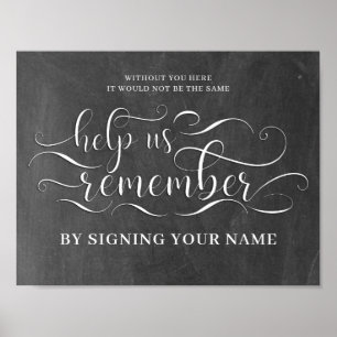 Help Us Remember Chalkboard Wedding Sign