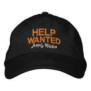 Help Wanted Apply Within Embroidered Hat