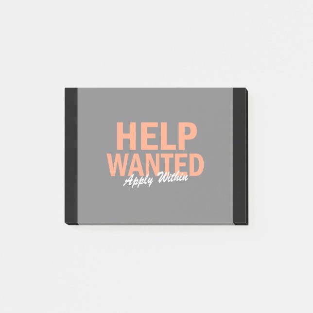 Help Wanted Apply Within Post-it Notes (Front)