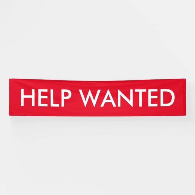 Help wanted customizable red white banner (Horizontal)