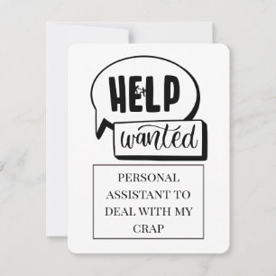 Help Wanted Funny Comic Thank You Card