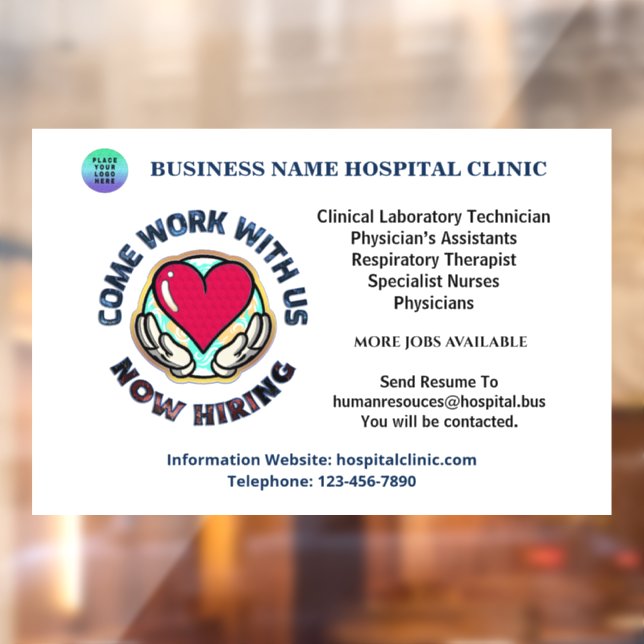 Help Wanted Now Hiring Employees Personalize Window Cling (Sheet 2)