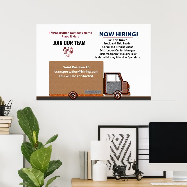 Help Wanted Now Hiring Jobs Personalize  Poster (Home Office)