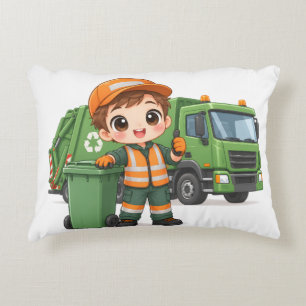 Helpful Garbage Truck Driver Accent Pillow
