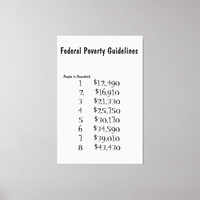 Helpful Poverty Guidelines Canvas Print (Front)