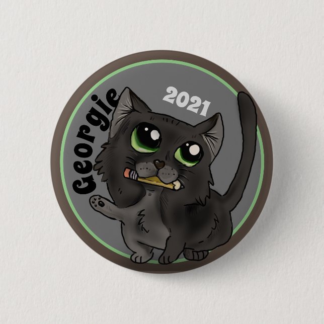 Helpful Study Cat Custom 2 Inch Round Button (Front)
