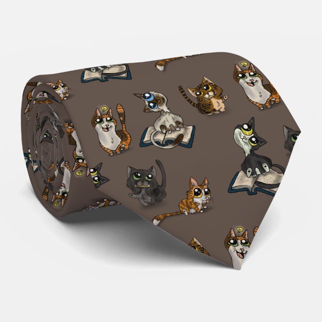 Helpful Study Cats Tie (Rolled)