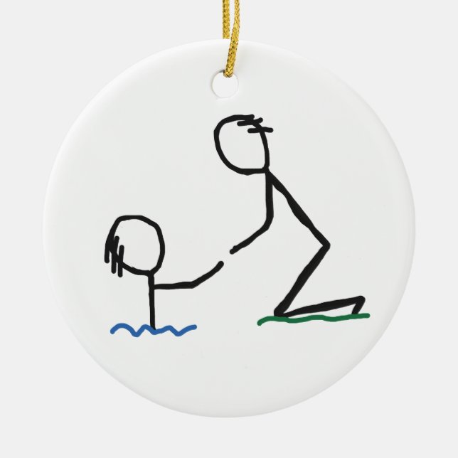 Helping Hand Ceramic Ornament (Front)