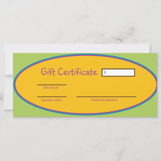 Helping Hand Chid Care Gift Certificate (Front)