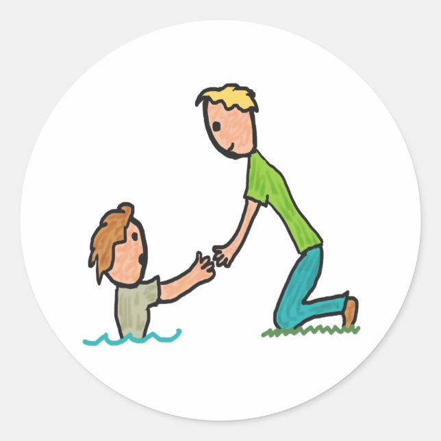 Helping Hand Classic Round Sticker (Front)