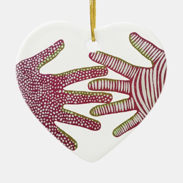 Helping Hands Ceramic Ornament (Front)