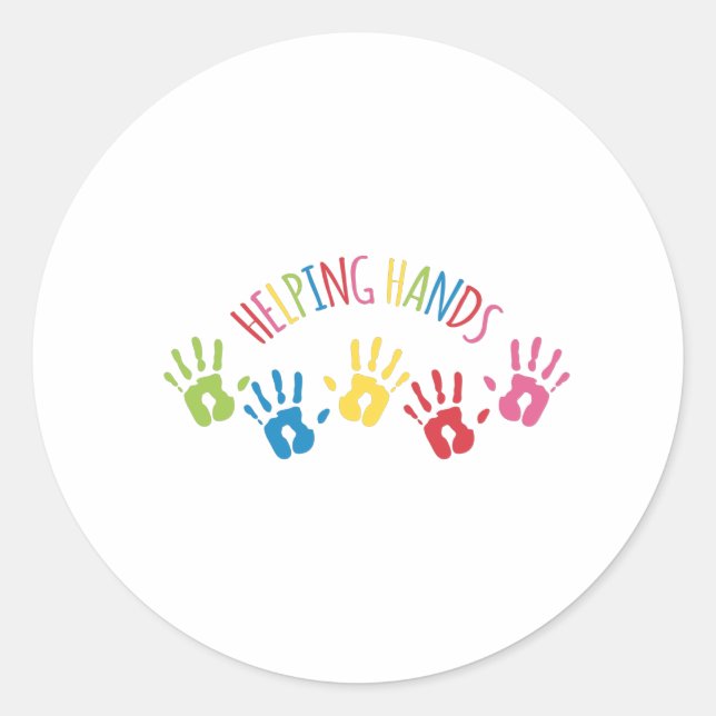 Helping Hands Classic Round Sticker (Front)