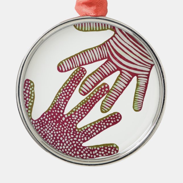 Helping Hands Metal Ornament (Front)