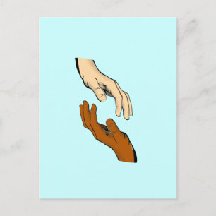 Helping hands postcard