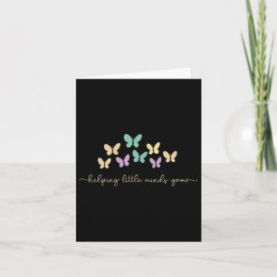 Helping Little Minds Grow Butterfly Retro Teacher Card