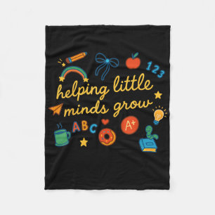 Helping Little Minds Grow Kindergarten Preschool T Fleece Blanket