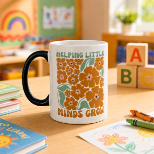 Helping Little Minds Grow Retro Floral Magic Mug