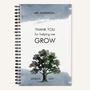 Helping Me Grow Oak Tree Watercolor Teacher Notebook
