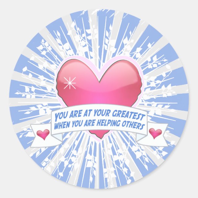 Helping Others Classic Round Sticker (Front)