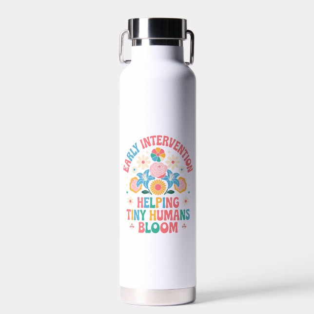 Helping Tiny Humans Bloom – Early Intervention Water Bottle (Front)