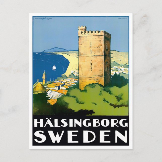 Helsingborg Sweden vintage travel Postcard (Front)
