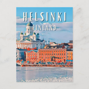 Helsinki, city of northern architecture postcard