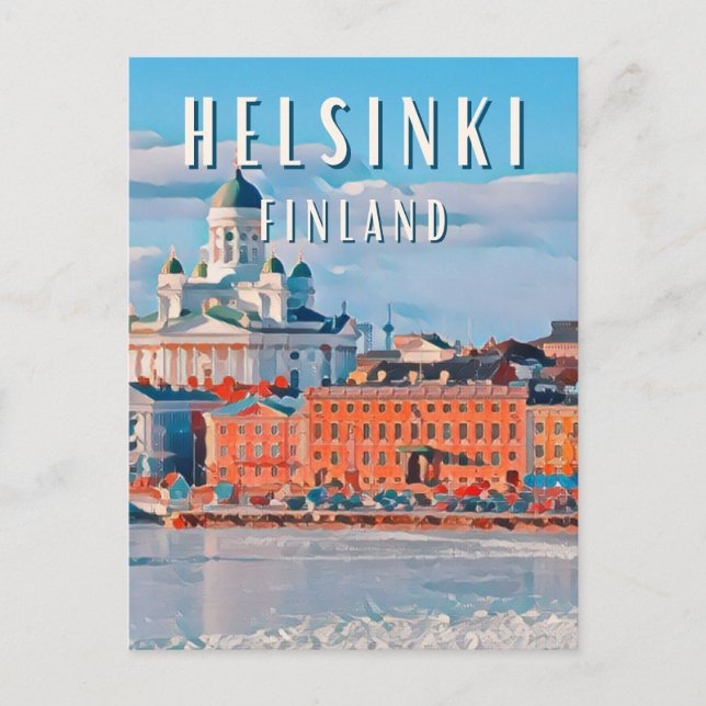 Helsinki, city of northern architecture postcard (Front)