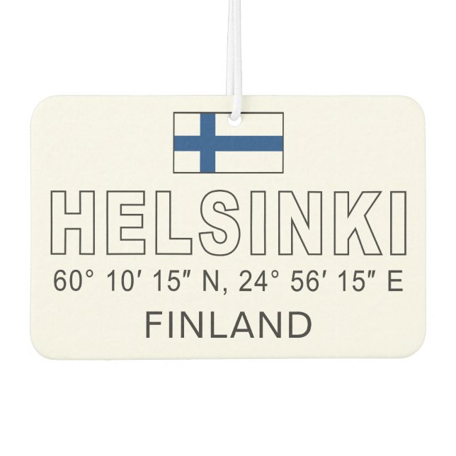 Helsinki Coordinates Air Freshener (Front)