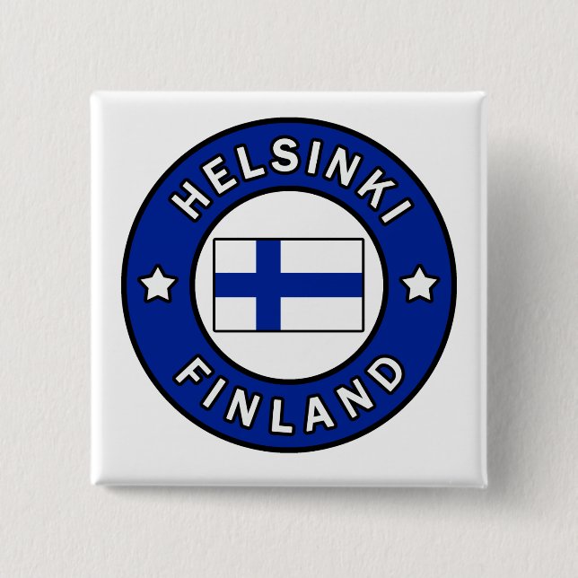 Helsinki Finland 2 Inch Square Button (Front)
