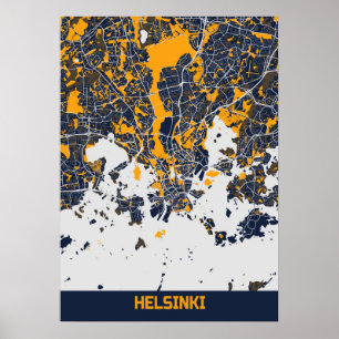Helsinki - Finland Bluefresh City Map Poster