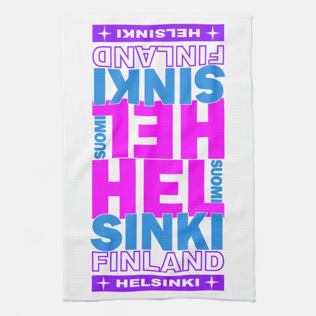 HELSINKI Finland kitchen towels (Vertical)
