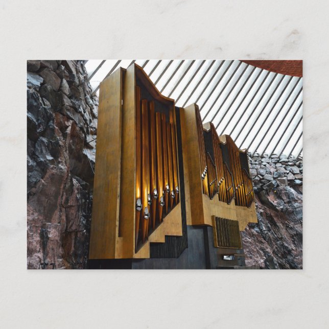 Helsinki, Finland, Rock Church Organ Postcard (Front)