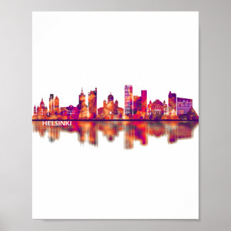 Helsinki Finland Skyline Poster