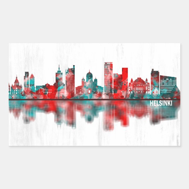 Helsinki Finland Skyline Sticker (Front)