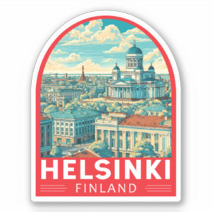 Helsinki Finland Travel Art Emblem