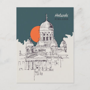 Helsinki Finland vintage travel city welcome to  Postcard