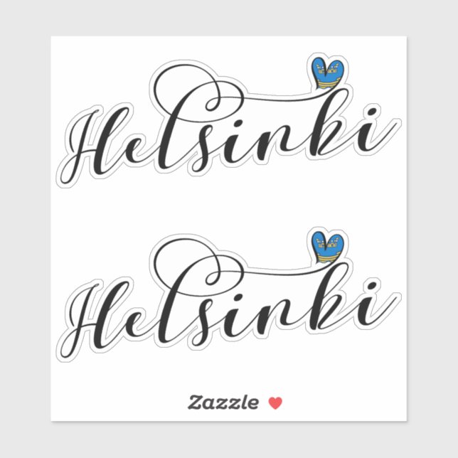 Helsinki Flag In a Heart, Finland (Sheet)