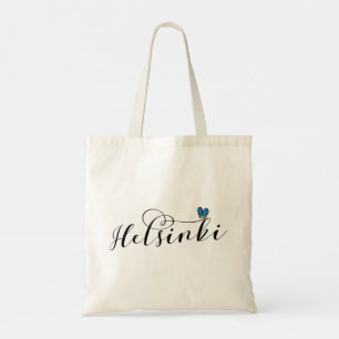 Helsinki Flag In Heart, Finland Tote Bag